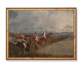 Vintage Pferderennen Druck: Antike Reiterkunst