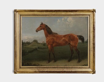 絵画　馬 ヴィンテージ馬の絵画：アンティーク乗馬アート（デジタルダウンロード
