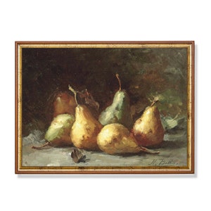 Vintage Pear Painting: 19th Century Still Life Art Print (Digital Download)