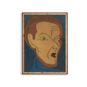 Vintage Abstract Portrait Painting: Classic Fine Art Print