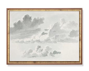 Vintage Cloud Study Print: 19th Century Sky Art