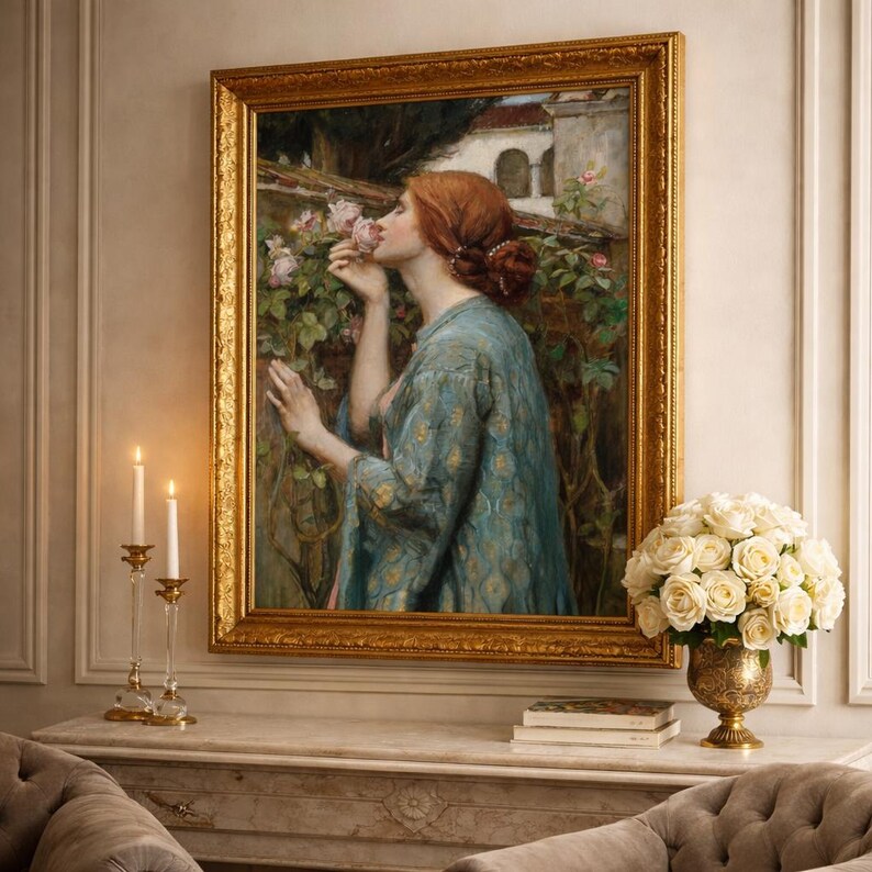 Victorian Woman Portrait Art Print: Vintage Style Wall Decor - Etsy