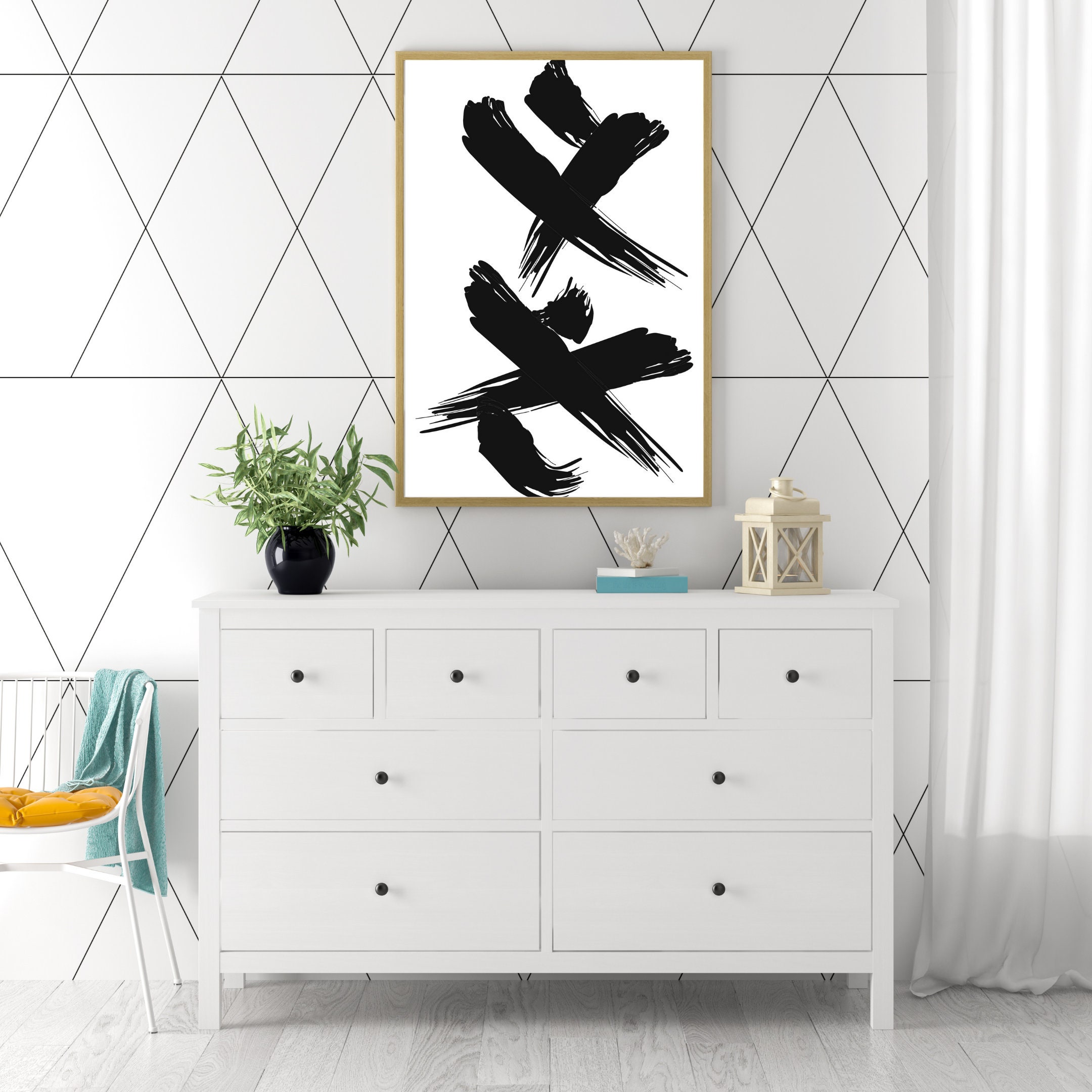 Black and White Art Abstract Wall Art Contemporary Prints | Etsy