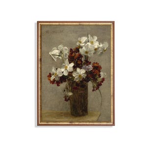 Vintage blommönster: Påskliljor, väggblommor, gullvivor stilleben