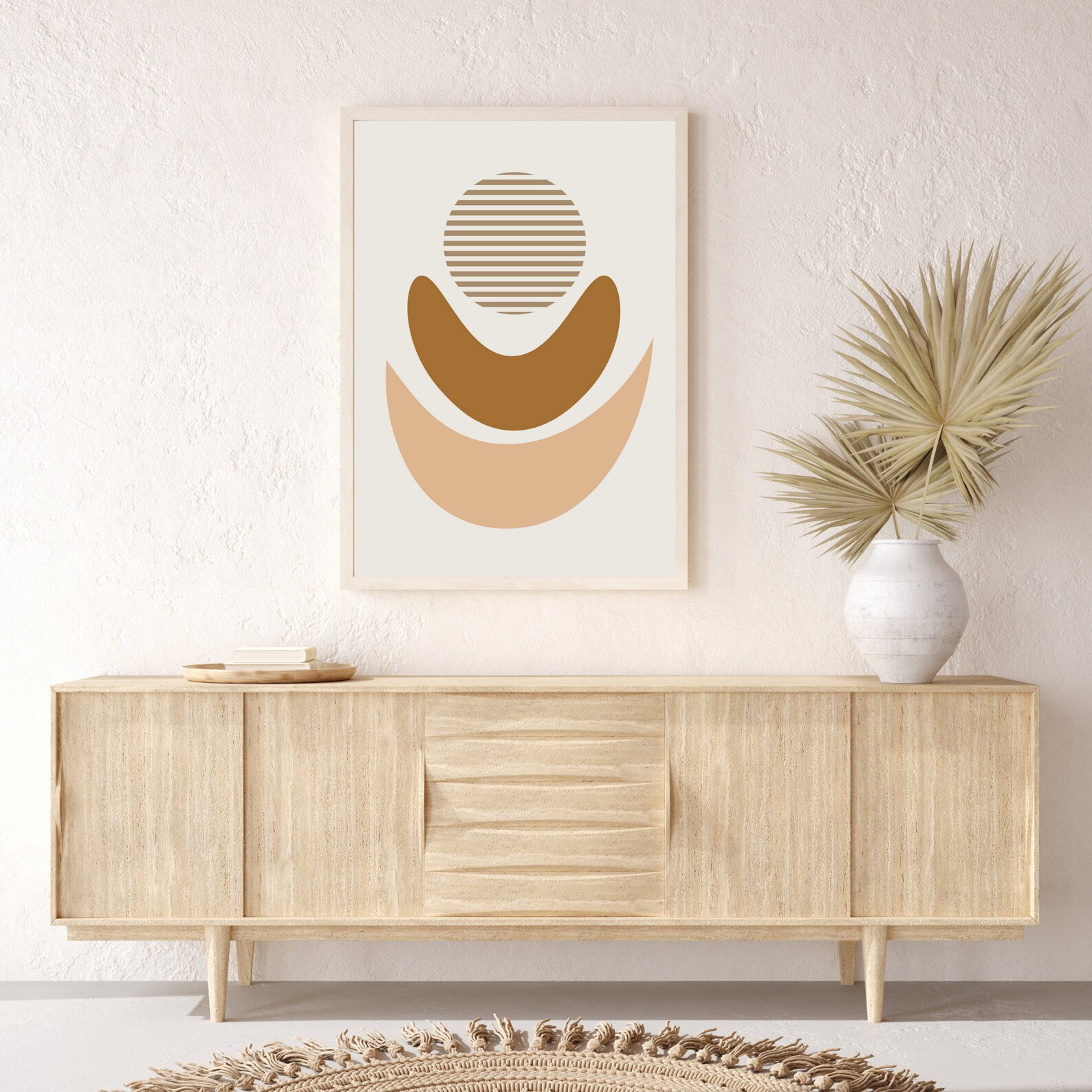 Boho Wall Art Mid Century Modern Poster Abstract Artwork | Etsy