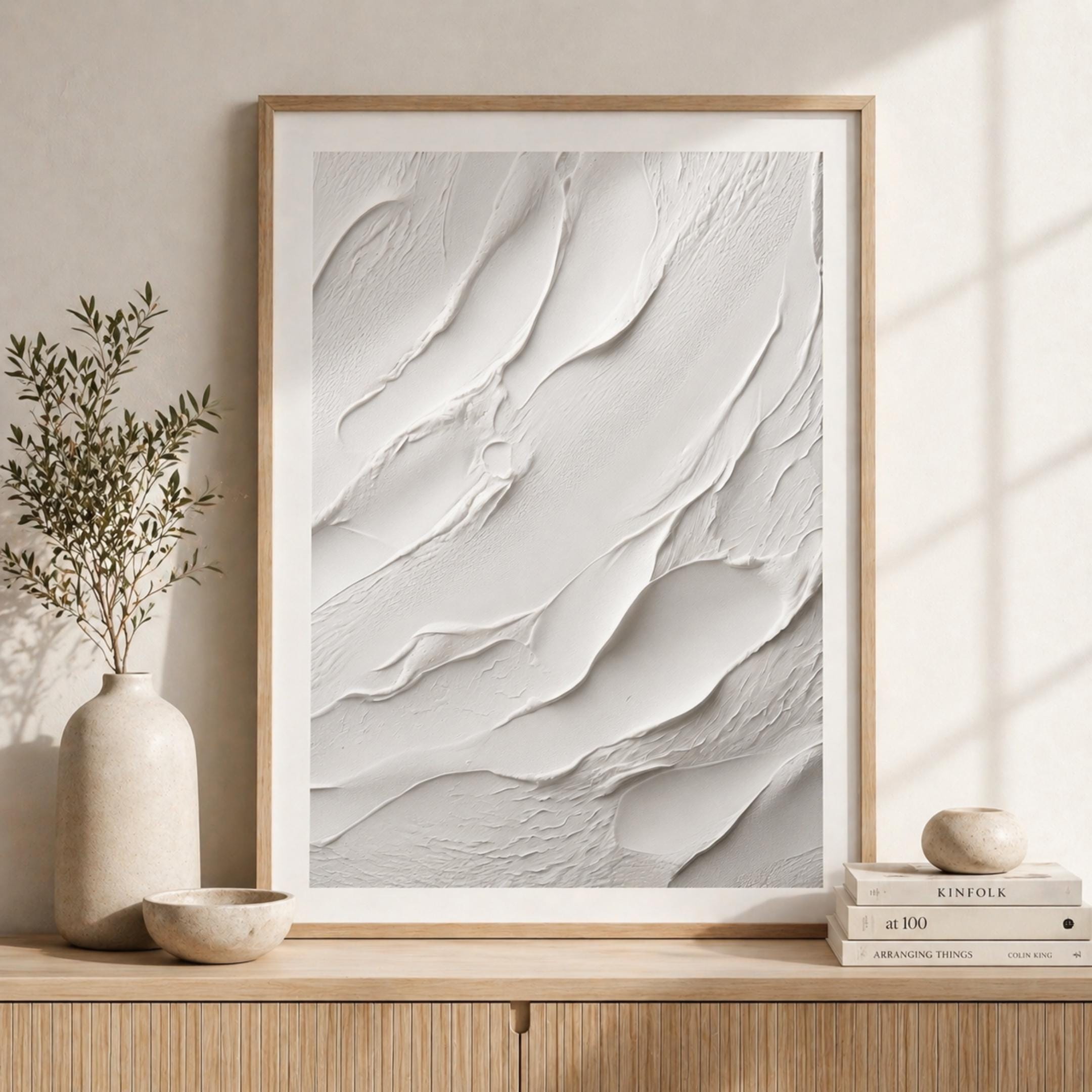 Textured Abstract Wall Art Print, Neutral Organic Plaster Style Decor ...