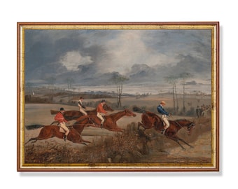 Vintage Pferderennen Print: Mittelalterliche Reiterkunst aus dem 18