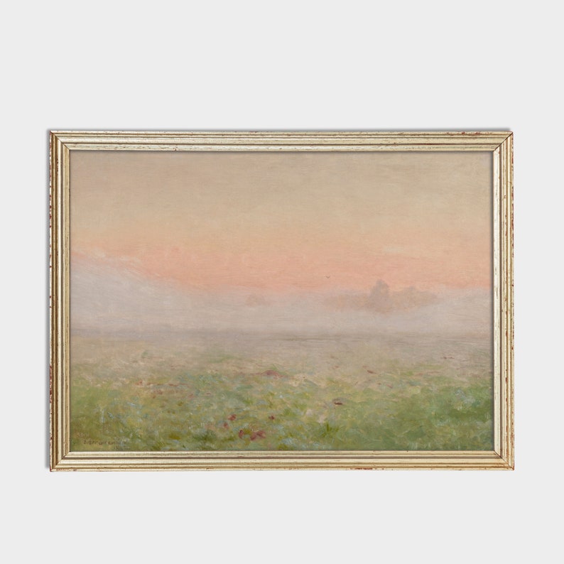Printed and Shipped Vintage Spring Landscape Painting Print Retro Nature Wall Art Antique Countryside Scene Victorian Home Decor image 4