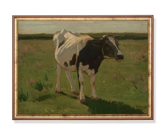 Vintage koeschilderij: rustieke boerderijmuurkunst (afdruk per post)