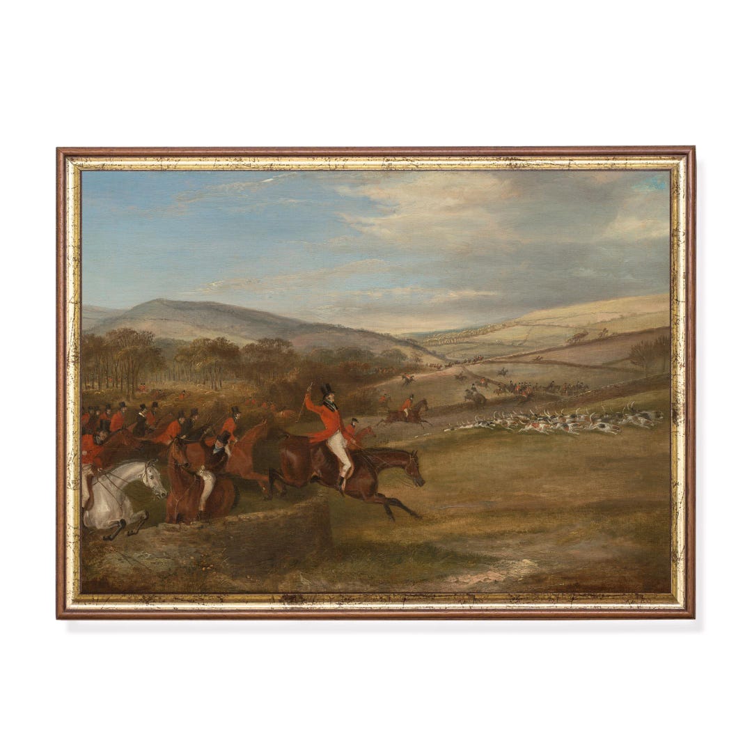 Vintage Fox Hunting Art Print – 19th Century English Equestrian ...