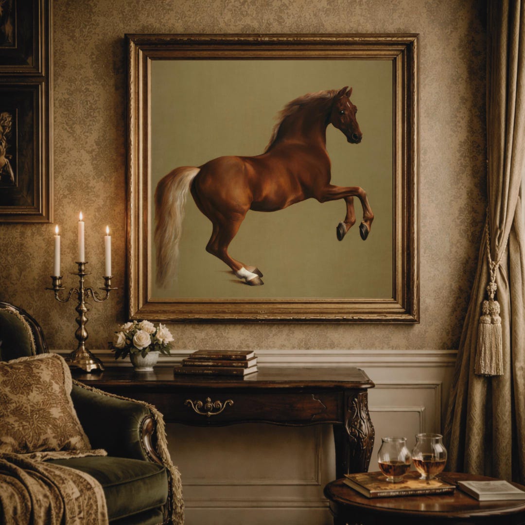 Vintage Horse Painting Print, Equestrian Wall Art, Antique Portrait ...