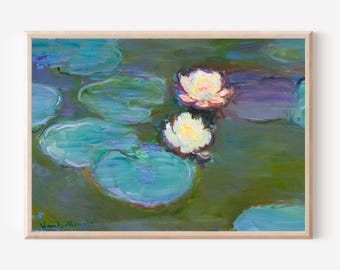 Monet Water Lilies Print: Impressionist Floral Pond Art