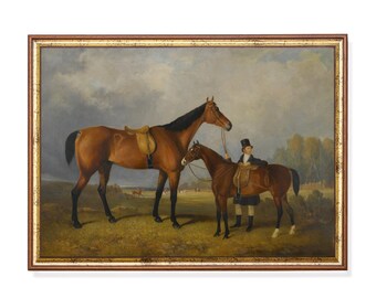 Vintage Horse Painting: Antique Equestrian Fine Art Print