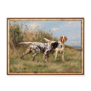 Printed and Shipped | Vintage Dogs Painting | Antique Animal Print | Rustic Wall Decor | Farmhouse Decor | Fine Art | Physical Prints