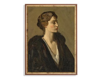 Vintage Woman Portrait Print: 18th Century Fine Art