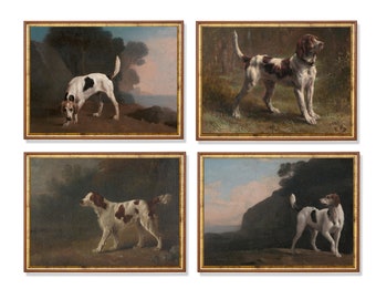 Antique Dog Print Set: Rustic Gallery Wall Art (Digital Download)