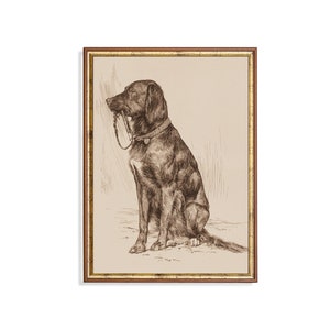Mailed Print | Vintage Dog Portrait | Antique Drawing Print | Animal Sketch Artwork | Minimalist Art | Printed and Shipped | Farmhouse Decor