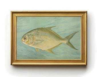 Vintage Fish Illustration Print – Antique Natural History, Coastal Wall Art (Digital Download)