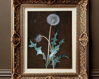 Vintage Dandelion Print: Antique Botanical Wildflower Art