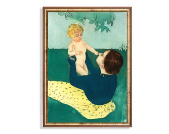 Mary Cassatt-print moeder en kind – vintage impressionistische kunst (digitale download)
