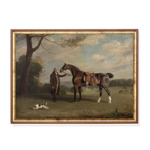 Equestrian Gentleman Print: Vintage Horse and Dog Sporting Art (Digital Download)