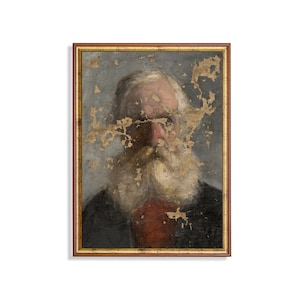 Antique Gentleman Portrait Painting: Rustic Moody Print (Digital Download)
