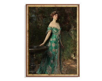 Vintage Woman Portrait Print: 19th Century Fine Art