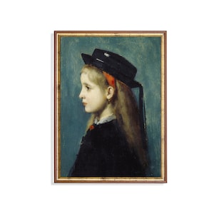 Mailed Print | Vintage Girl Portrait | Antique Girl Painting | Girls Room Decor | Printed and Shipped | Classic Portrait | Fine Art