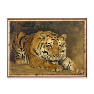 Vintage Tiger Print: Majestic Wildlife Art, Antique Animal Portrait