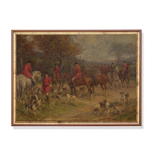 Mailed Art | Vintage Equestrian Painting | Antique Horse Print | Moody Rustic Art | Farmhouse Decor | Fine Art | Printed and Shipped