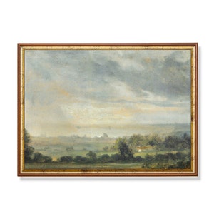Vintage Landschaft Druck: Rustikale Bauernhaus Wandkunst (Digitaler Download