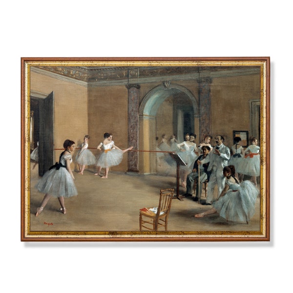 Vintage Ballet Painting | Dance Rehearsal Print | French Painting | Moody Rustic Art | Girls Portrait | Digital Download | Printable Art