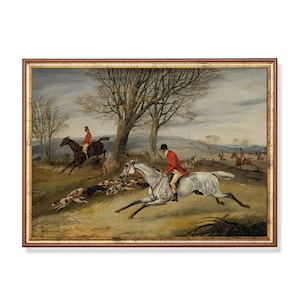 Mailed Art | Vintage Equestrian Painting | Antique Horse Print | Moody Rustic Art | Farmhouse Decor | Fine Art | Printed and Shipped