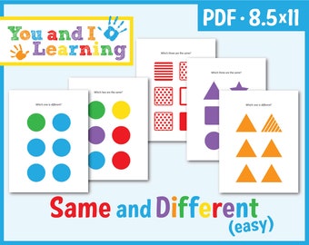 Preschool Comprehension - Same and Different Workbook