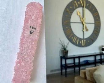 Pink Quartz Mezuzah - Rose