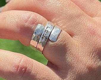 Hammered Spiral Ring, 925 Sterling Silver Handmade Spiral Band, Kosel Ring, Jewelry Gift For Wife, Jewelry Gift For Her, Engravable