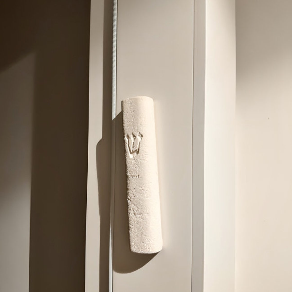 Modern Mezuzah Jerusalem Stone | Etsy | 5.2"