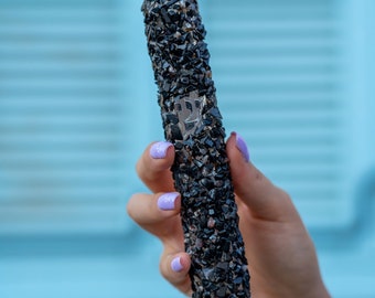 Black Quartz Mezuzah - Onyx Gemstone, Mezuzah for door, Mezuzah Case, Mezuzah Cover, hand made Mezuzah,Judaica Gifts, Jewish Gifts