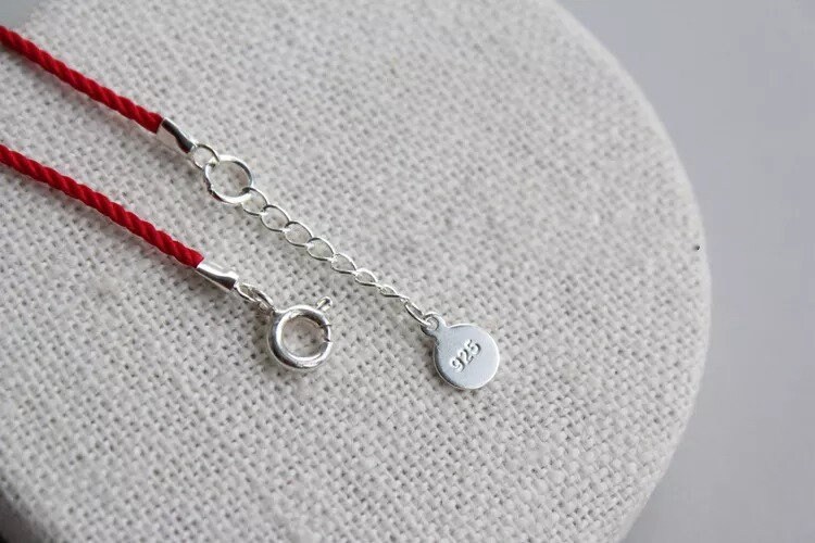 Red String Bracelet 925 Sterling Silver Minimal Red Rope Etsy Ireland