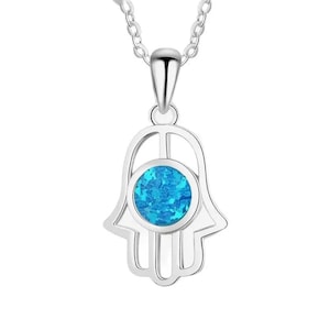 Hamsahalsband, Opalhalsband, Hamsa i sterlingsilver, Onda ögats halsband, Handhalsband, Enkelt halsband