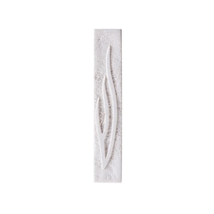 Modern Mezuzah Jerusalem Stone Design Case Indoor & Outdoor – White Built Shin