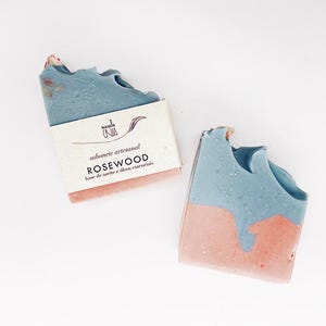 ROSEWOOD Natural Soap | Olive oil based | Palm-oil Free | Vegan, Biodegradable | Natural colour, Natural scent | Pure Essential oils