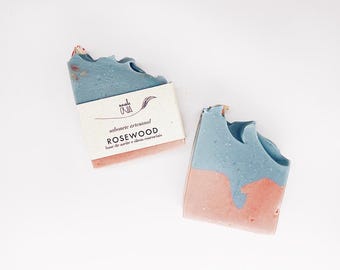 ROSEWOOD Natural Soap | Olive oil based | Palm-oil Free | Vegan, Biodegradable | Natural colour, Natural scent | Pure Essential oils