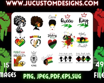Pacchetto clipart Juneteenth: immagini del giorno della libertà degli afroamericani (download digitale)