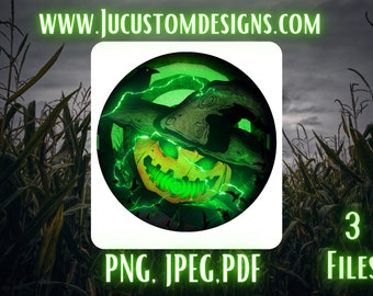 Design del sottobicchiere di Halloween Spaventapasseri: Zombie Horror (PNG/JPEG/PDF)