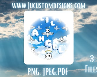 Sottobicchiere Lil Angel Design Halloween/Angelo/Carino/Ali/Paradiso/sublimazione/PNG/JPEG PDF