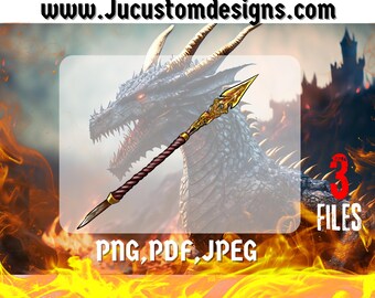 Download digitale di lancia d'ossa / Arte di armi fantasy e risorse per giochi di ruolo / D&D / Clip art dark fantasy PNG trasparente per uso commerciale