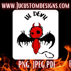 Obraz Lil Devil Halloween/Czaszka/Diabeł/horror/Płomienie/Sublimacja/Słodkie |PNG|JPEG PDF