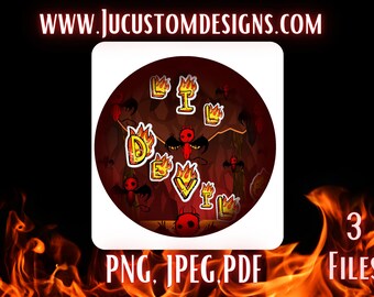 Sottobicchiere Lil Devil Design Halloween/diavolo/carino/ali/inferno/sublimazione/PNG/JPEG PDF