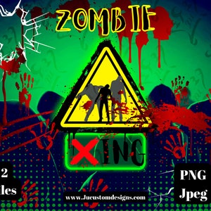 Zombie Crossing Tumbler wrap/9.34 Width x 8.18/Straight/Zombies/Scary/Horror/Blood